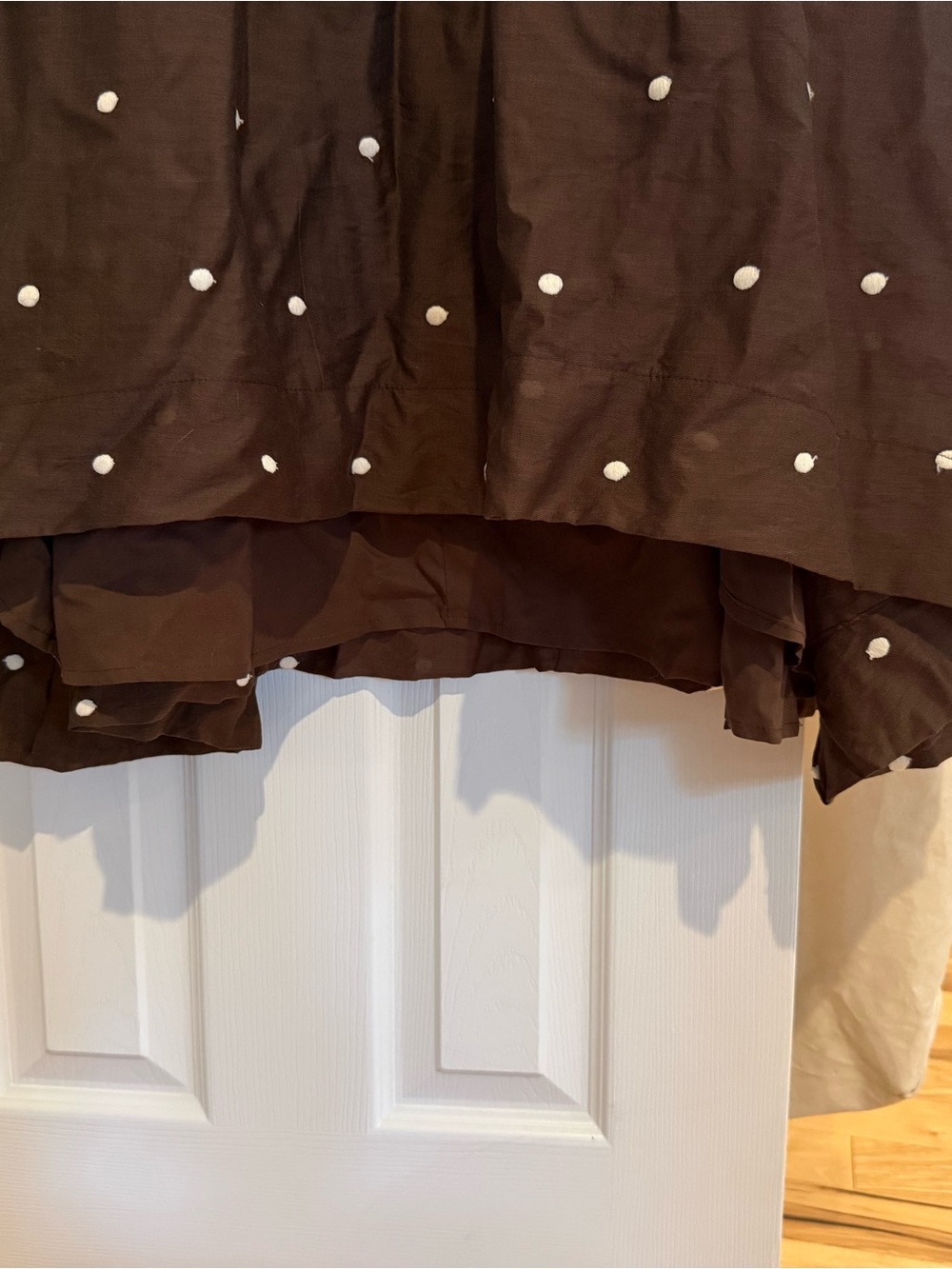 Brown Polka Dot Maxi Dress with Square Neck - Picture 4 of 8